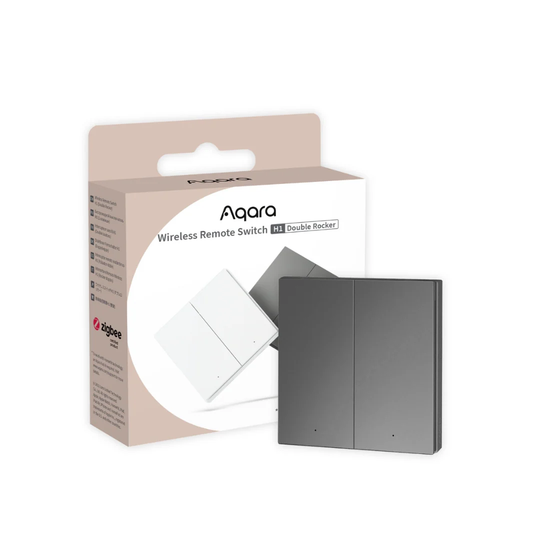Aqara Interruptor Remoto Sem Fios H1 (2 Botões) Zigbee 3.0 em Cinzento - Image 2