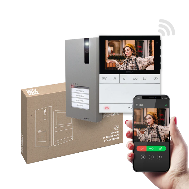 Comelit KIT Quadra & People Alta-Voz WiFi – Sistema de Vídeo-Porteiro Simplebus2