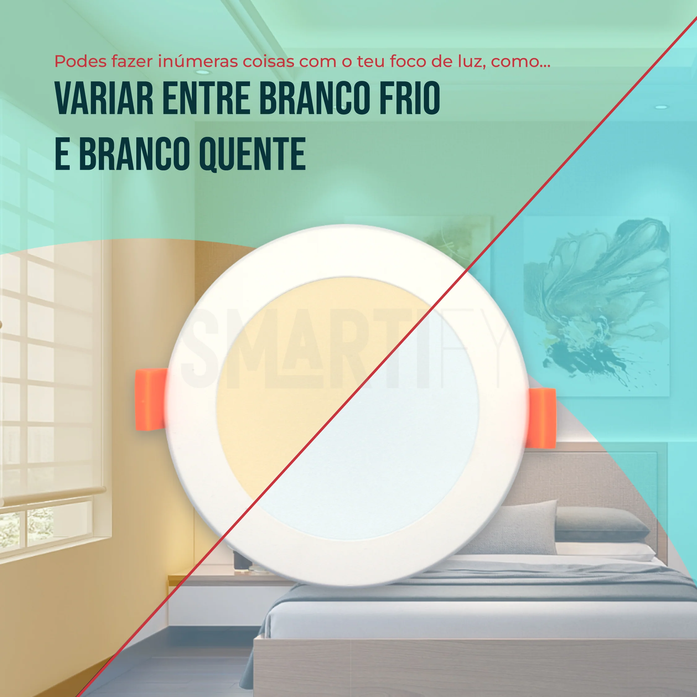 Downlight / Placa / Foco LED Ø115 mm WiFi Inteligente (Cores + Branco) Smartify - Image 9