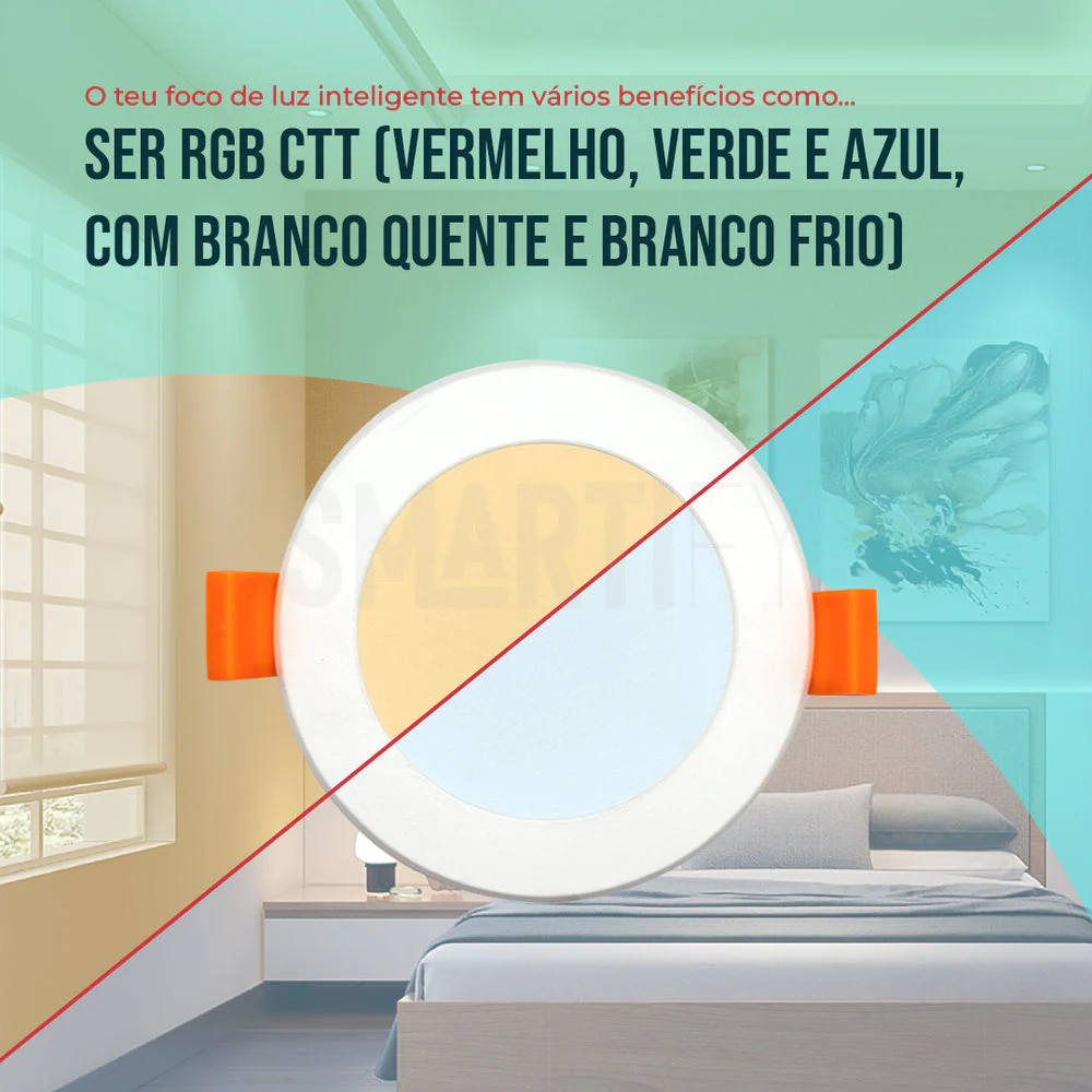 Downlight / Placa / Foco LED Ø96 mm Smart Zigbee (Cores + Branco) Smartify - Image 6