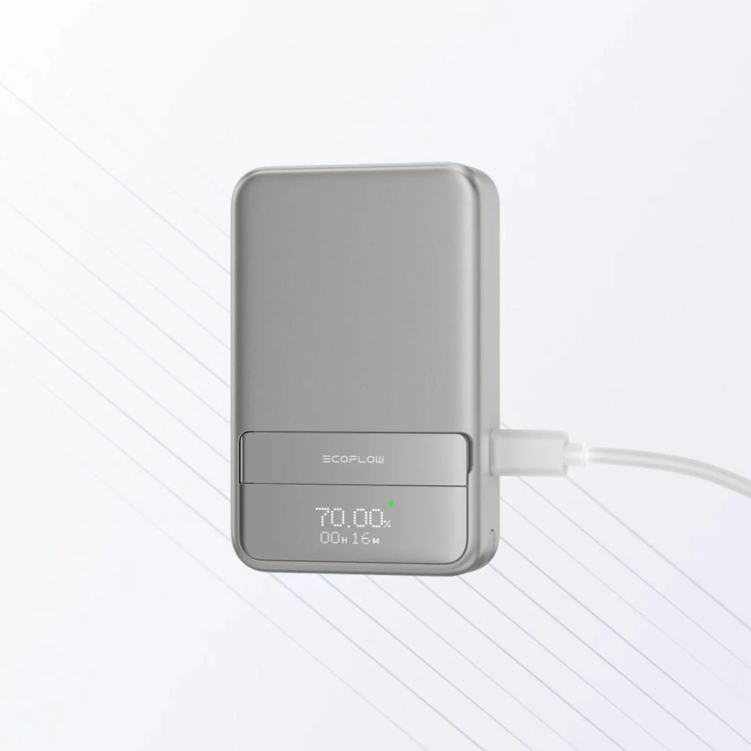 Ecoflow RAPID Magnetic Powerbank 5000mAh em Prateado - Powerbank Magnética - Image 3
