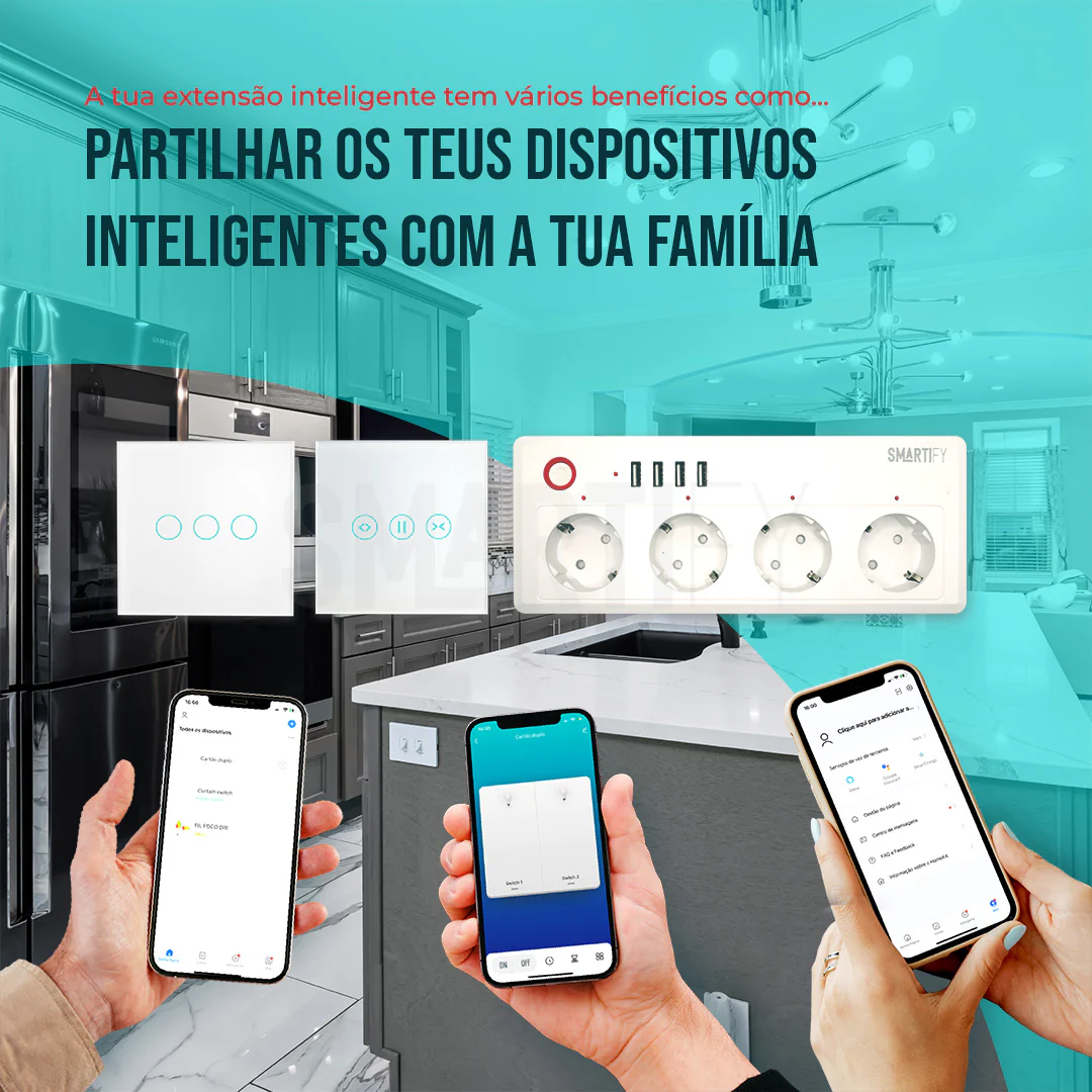 Extensão Inteligente WiFi 4 Tomadas + 4 USB Smartify - Image 11