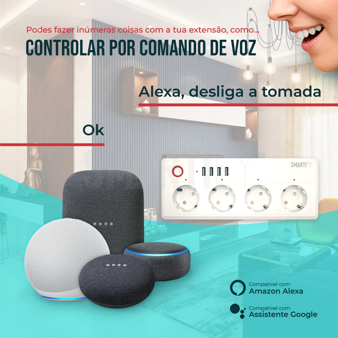Extensão Inteligente WiFi 4 Tomadas + 4 USB Smartify - Image 5