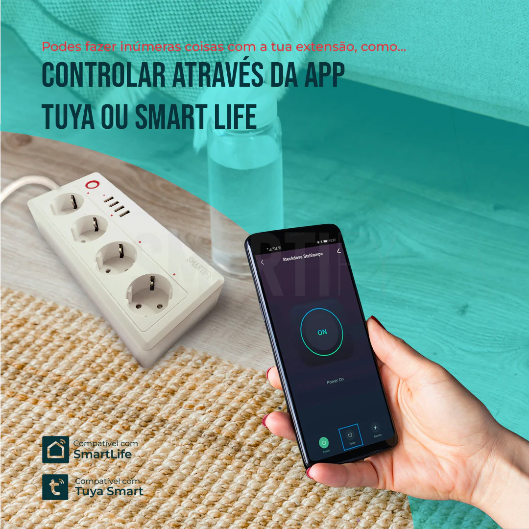 Extensão Inteligente WiFi 4 Tomadas + 4 USB Smartify - Image 8