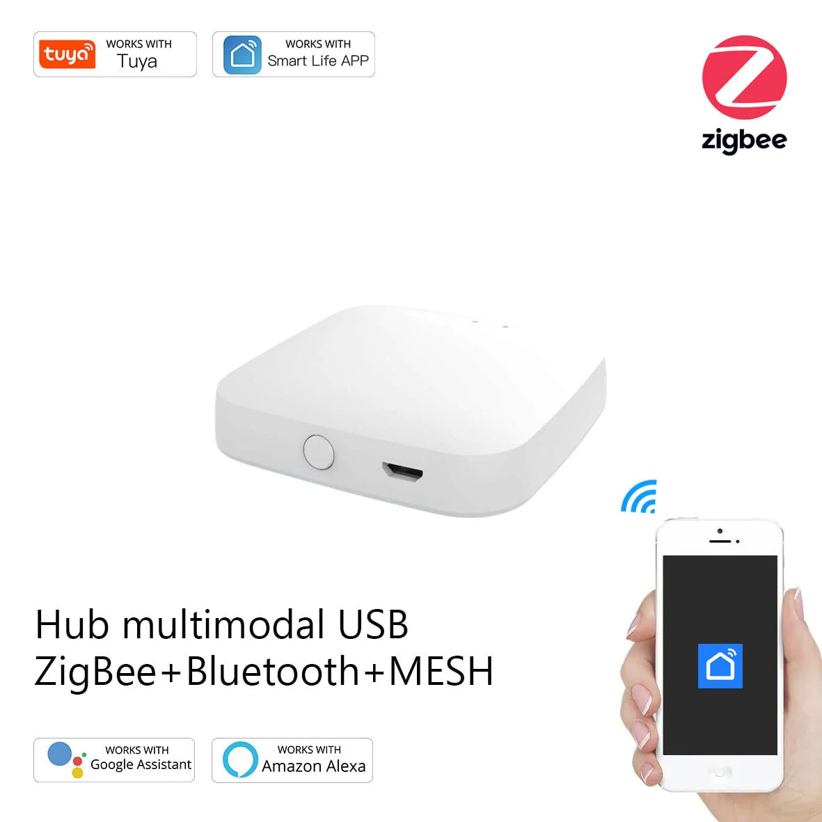 Moes Gateway Hub Multimodal USB Zigbee WiFi Bluetooth Mesh - Image 2