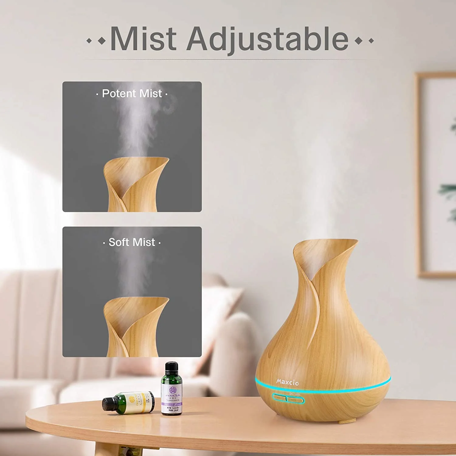 Humidificador + Difusor de Aromas Inteligente Castanho Claro WiFi - Image 3