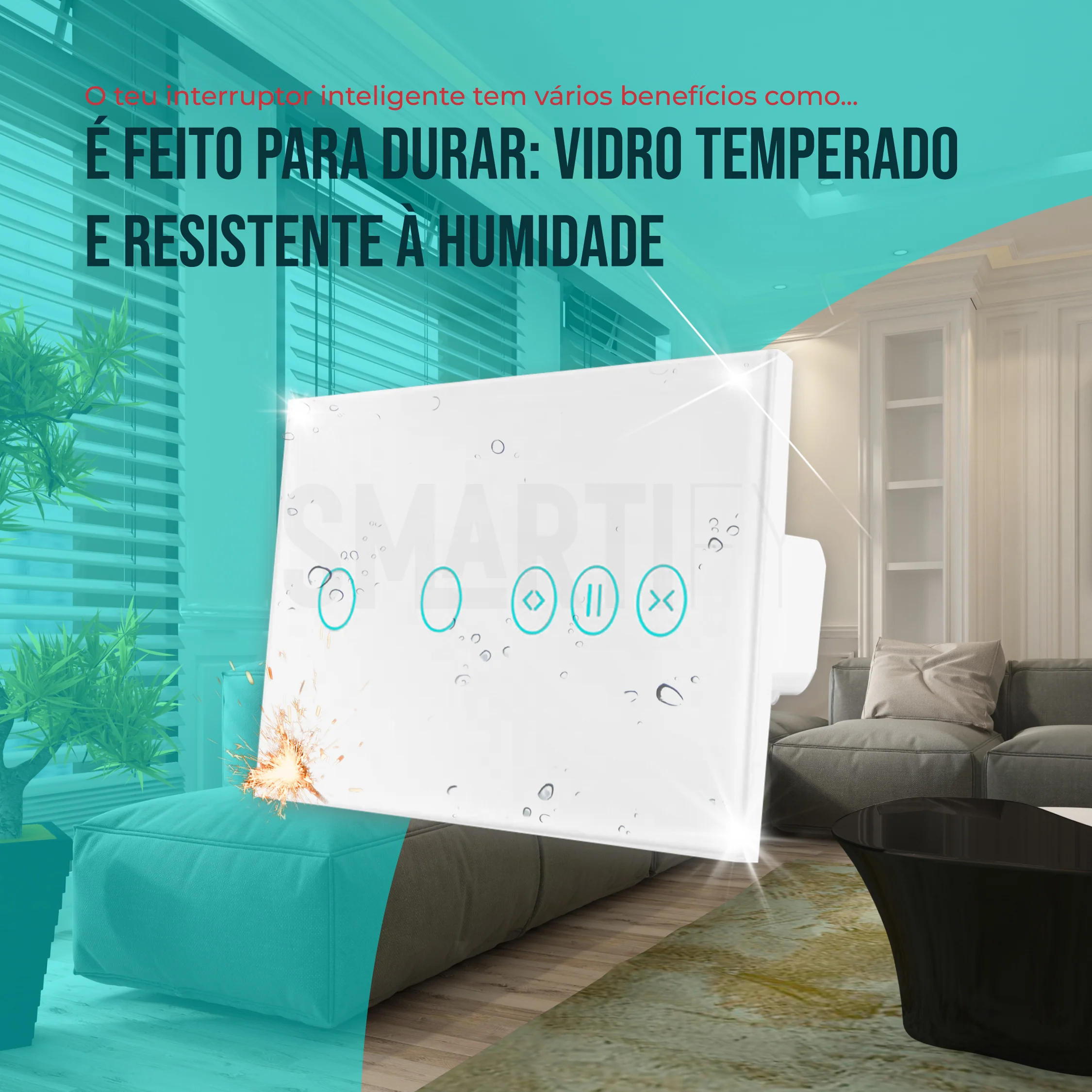 Interruptor de Luz + Interruptor de Estores Duplo Inteligente WiFi Smartify - Branco - Image 17