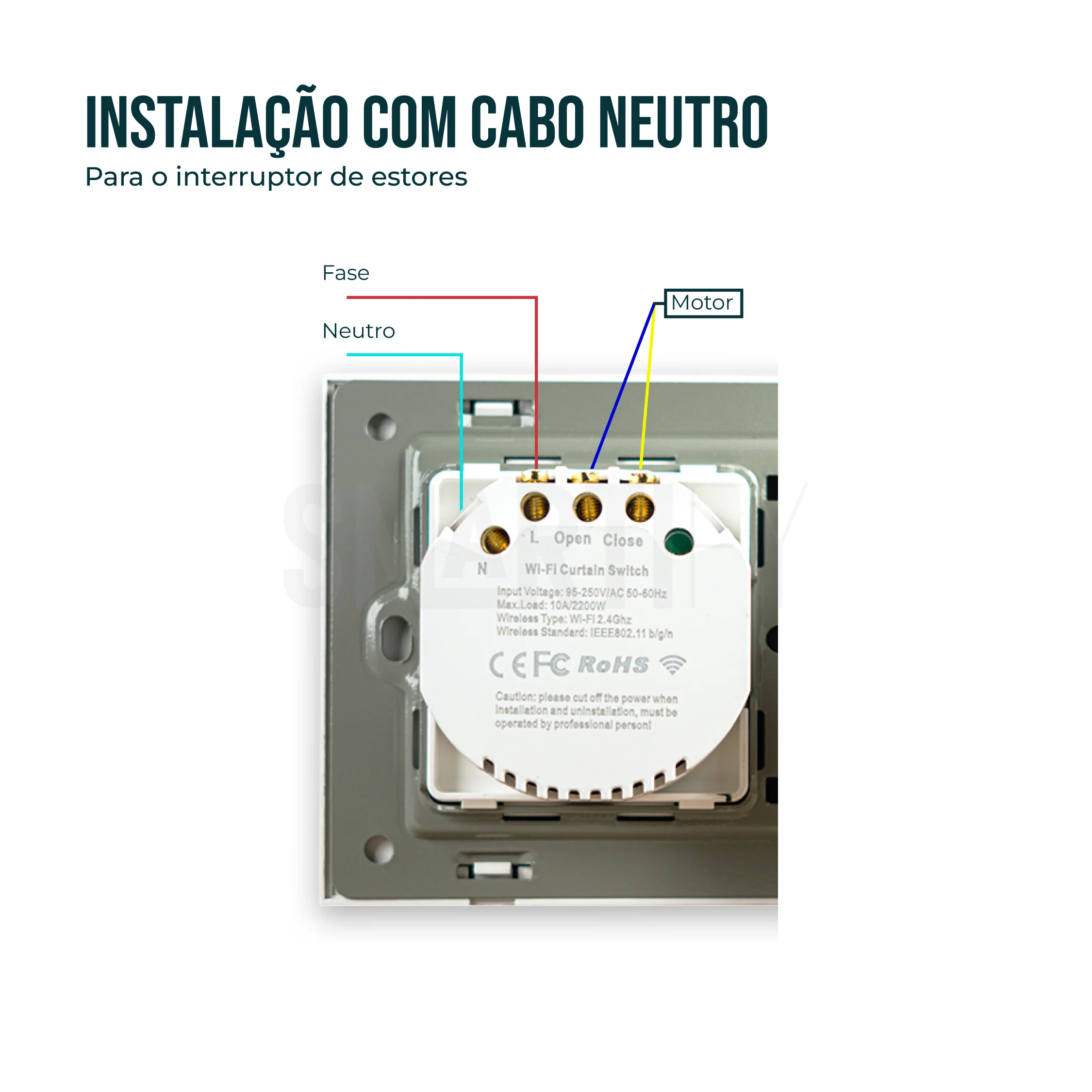 Interruptor de Luz + Interruptor de Estores Duplo Inteligente WiFi Smartify - Branco - Image 6