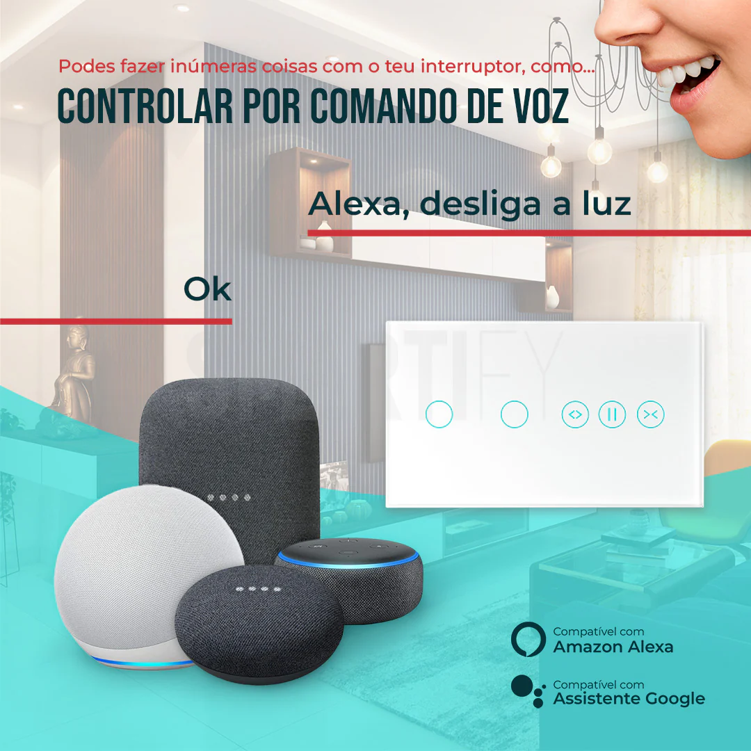 Interruptor de Luz + Interruptor de Estores Duplo Inteligente WiFi Smartify - Branco - Image 7