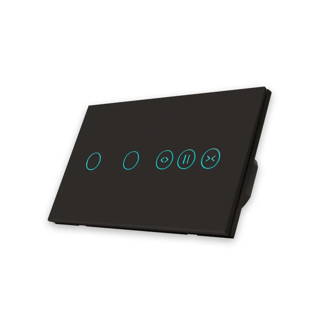 Interruptor de Luz + Interruptor de Estores Duplo Inteligente WiFi Smartify - Preto