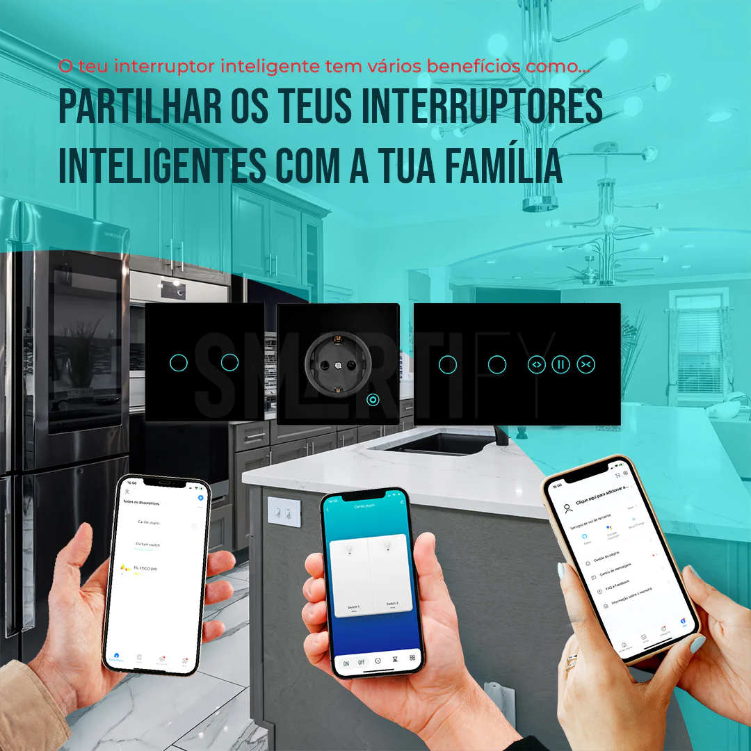 Interruptor de Luz + Interruptor de Estores Duplo Inteligente WiFi Smartify - Preto - Image 10