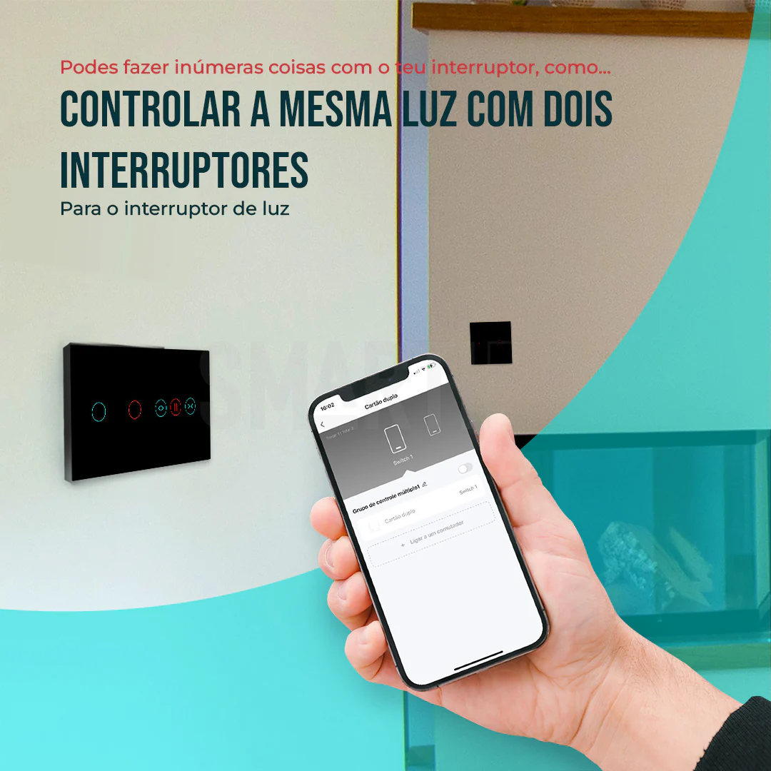 Interruptor de Luz + Interruptor de Estores Duplo Inteligente WiFi Smartify - Preto - Image 11