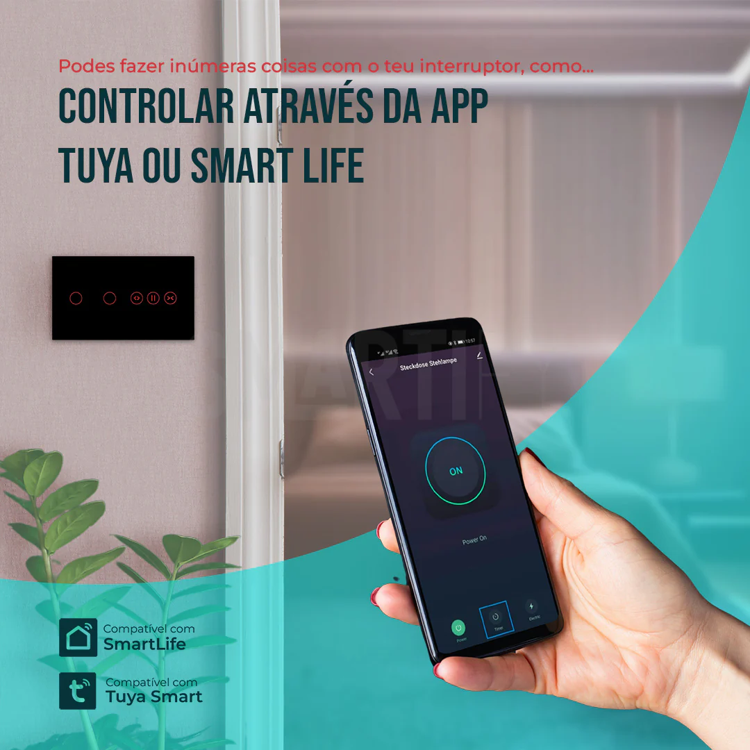 Interruptor de Luz + Interruptor de Estores Duplo Inteligente WiFi Smartify - Preto - Image 13