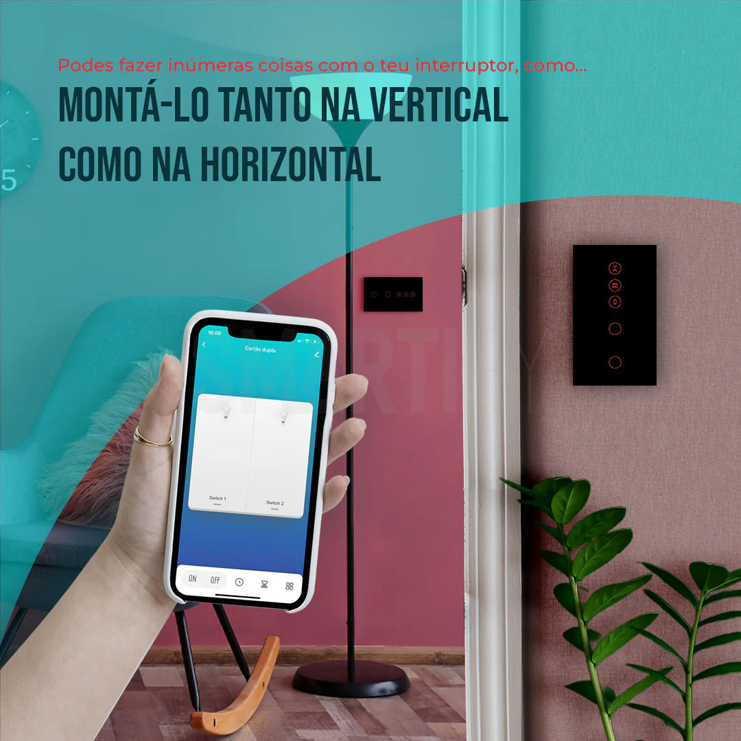 Interruptor de Luz + Interruptor de Estores Duplo Inteligente WiFi Smartify - Preto - Image 14