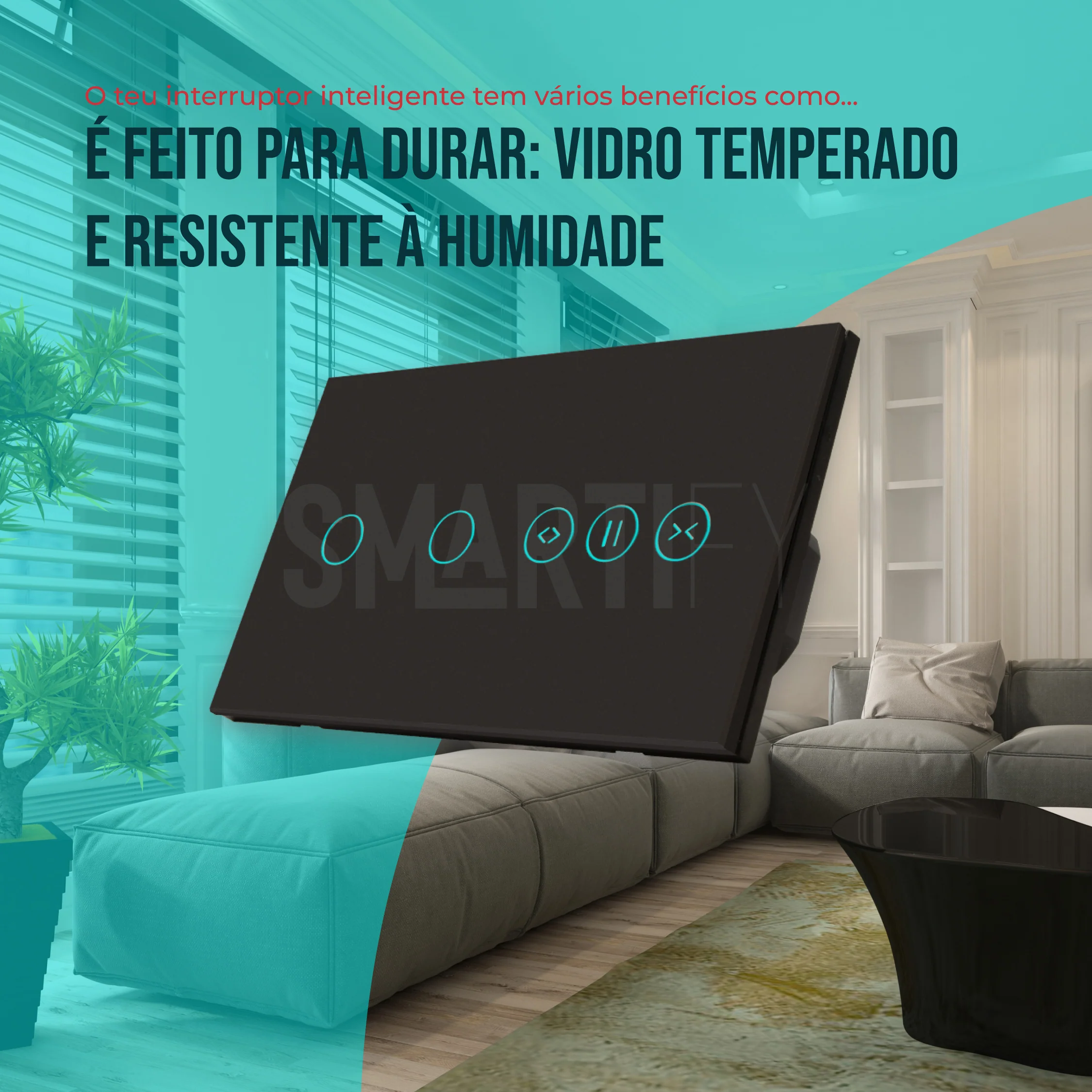 Interruptor de Luz + Interruptor de Estores Duplo Inteligente WiFi Smartify - Preto - Image 16