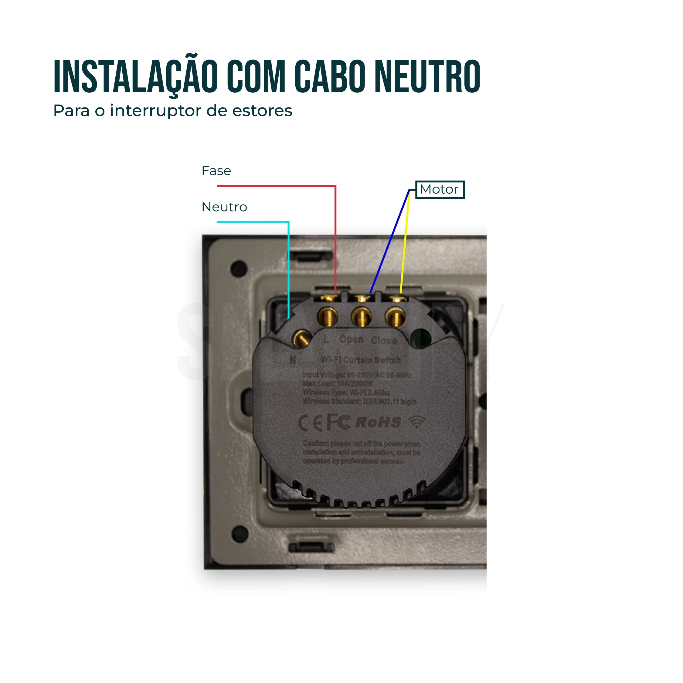 Interruptor de Luz + Interruptor de Estores Duplo Inteligente WiFi Smartify - Preto - Image 6