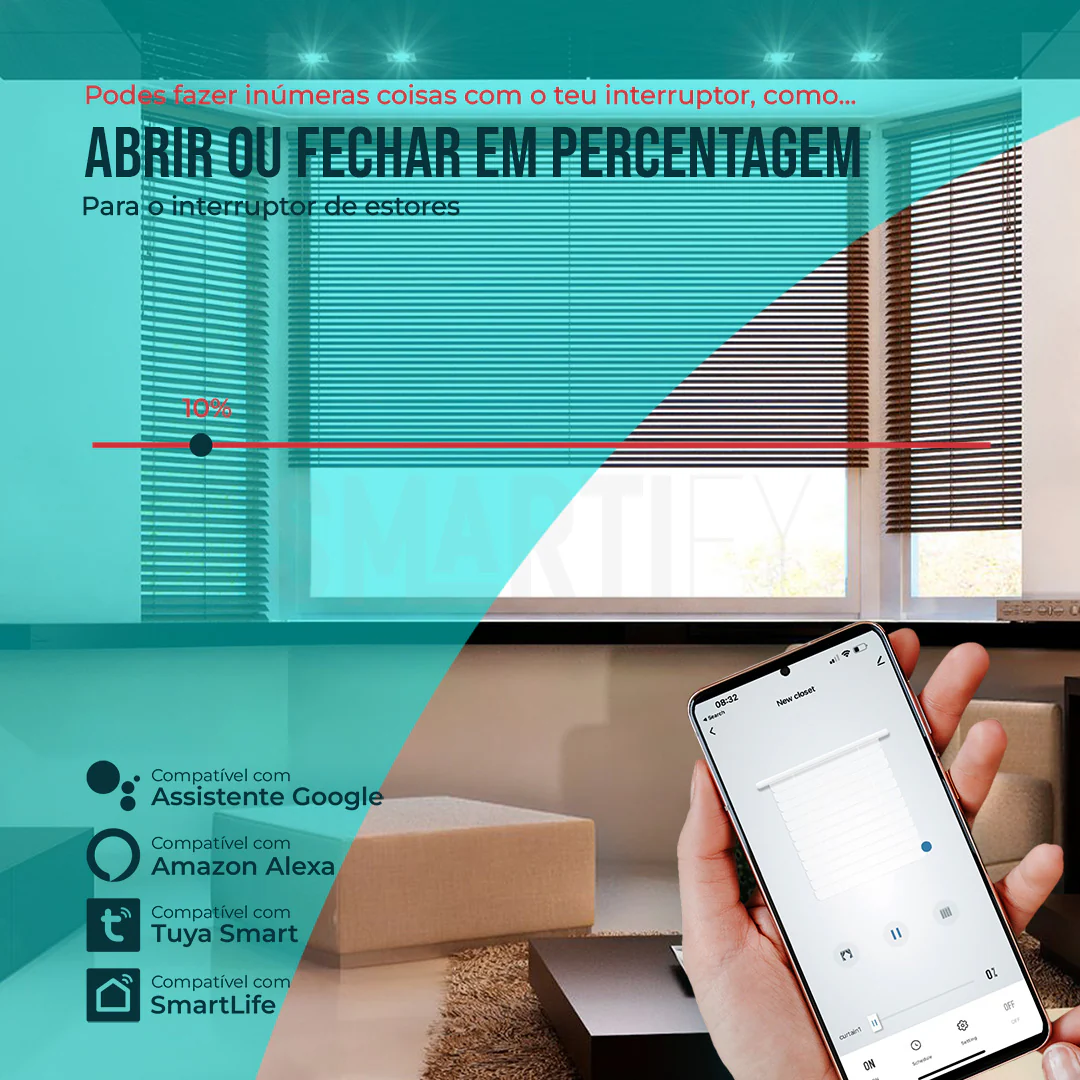Interruptor de Luz + Interruptor de Estores Duplo Inteligente WiFi Smartify - Preto - Image 7