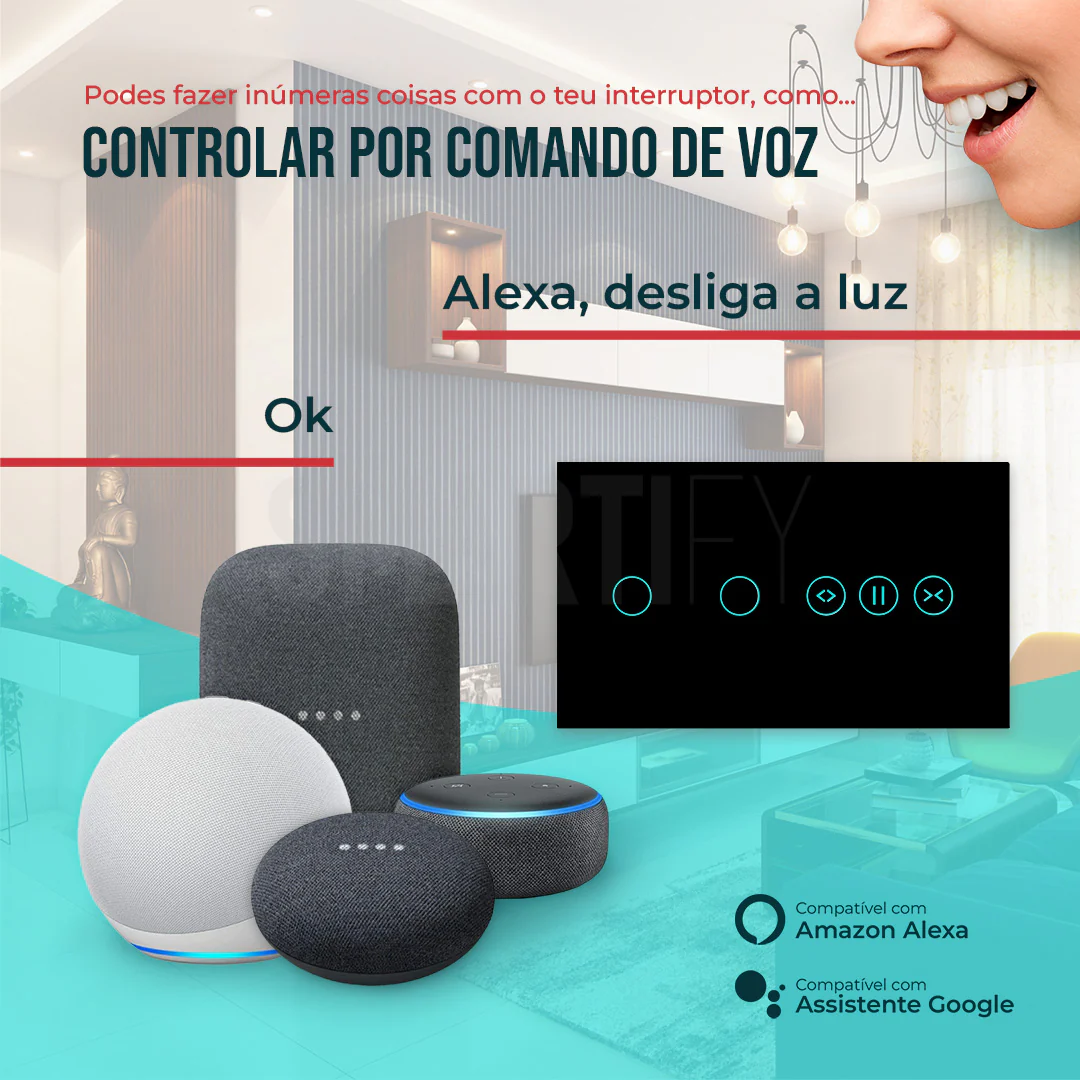 Interruptor de Luz + Interruptor de Estores Duplo Inteligente WiFi Smartify - Preto - Image 8