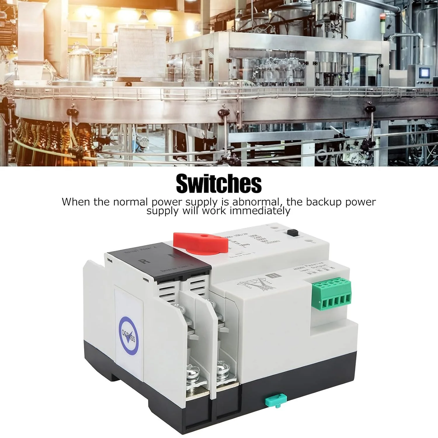 Interruptor de transferência automática, 2P 220 V 100A ATS interruptor de transferência automática de dupla potência interruptores elétricos DEWIN - Image 5