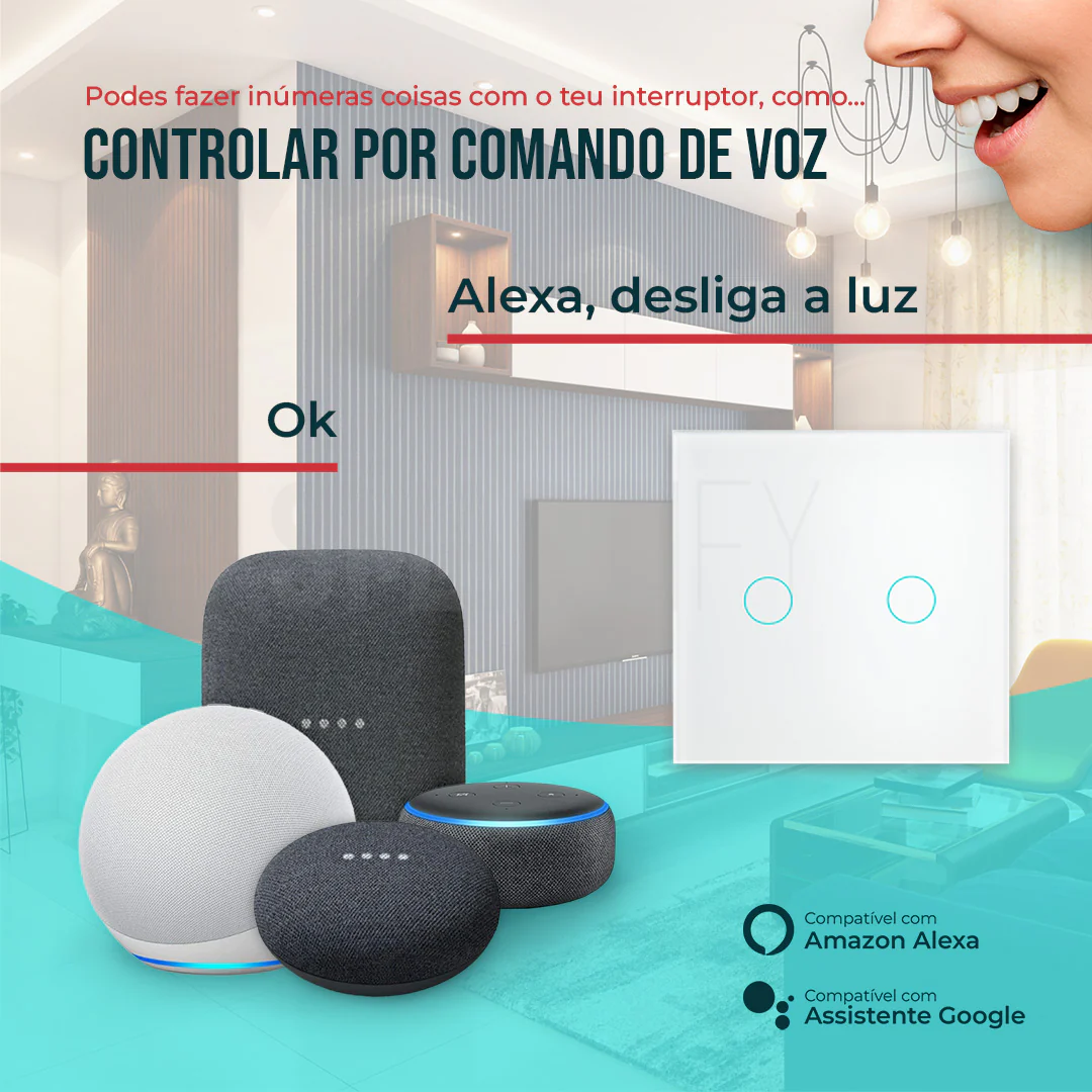 Interruptor Inteligente de Luz WiFi 2 botões Smartify - Branco - Image 6