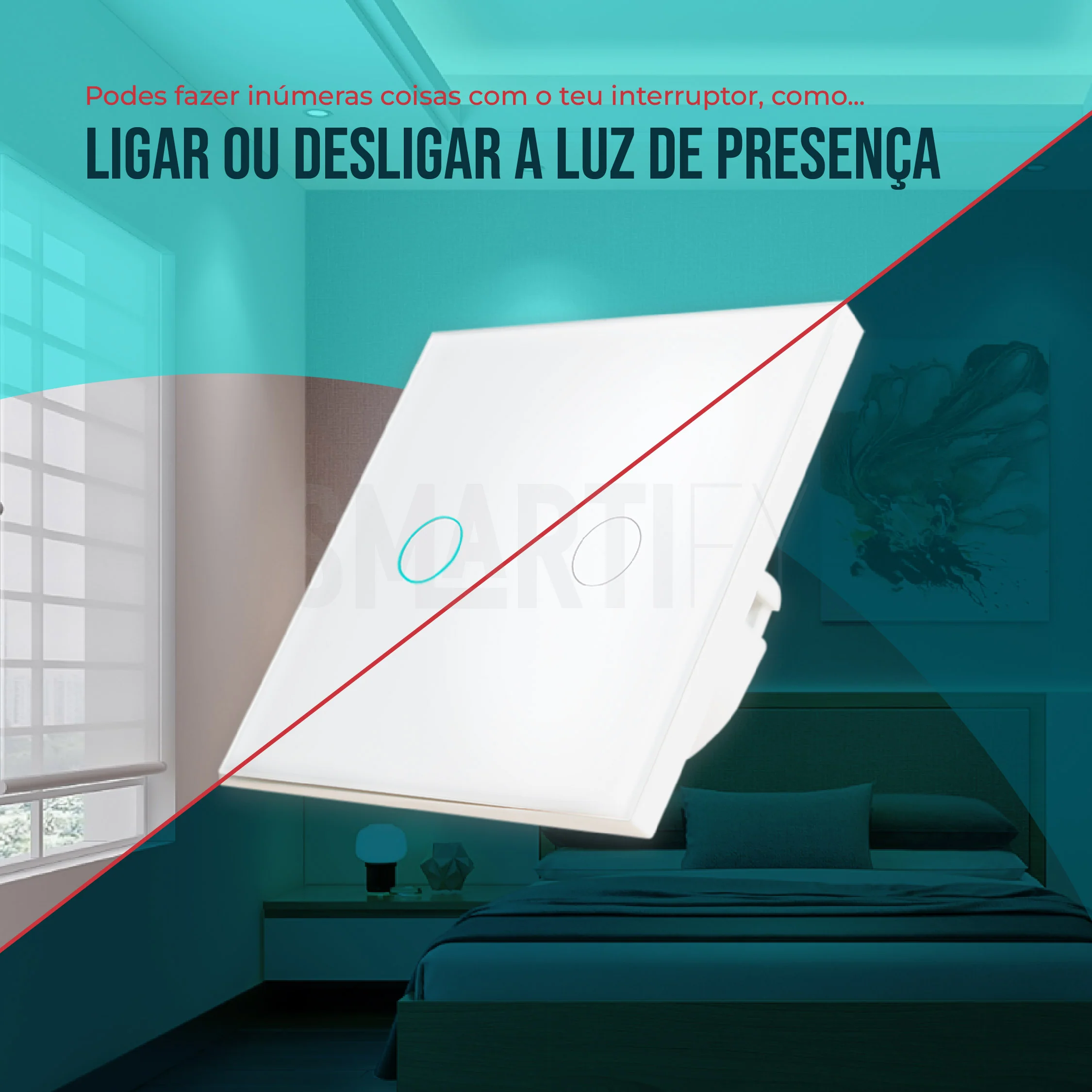 Interruptor Inteligente de Luz WiFi 2 botões Smartify - Branco - Image 9