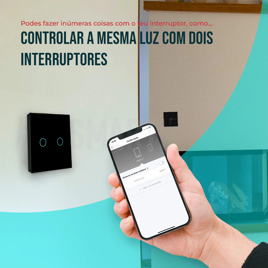 Interruptor Inteligente de Luz WiFi 2 botões Smartify - Preto - Image 10