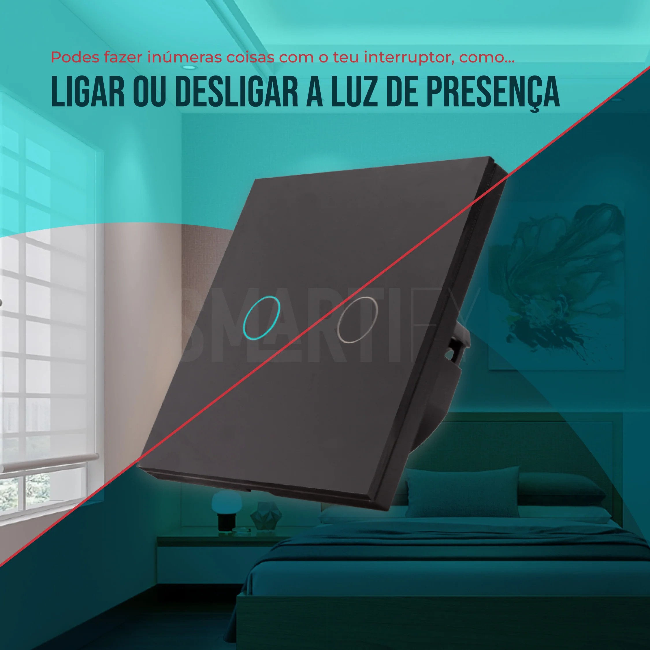 Interruptor Inteligente de Luz WiFi 2 botões Smartify - Preto - Image 13