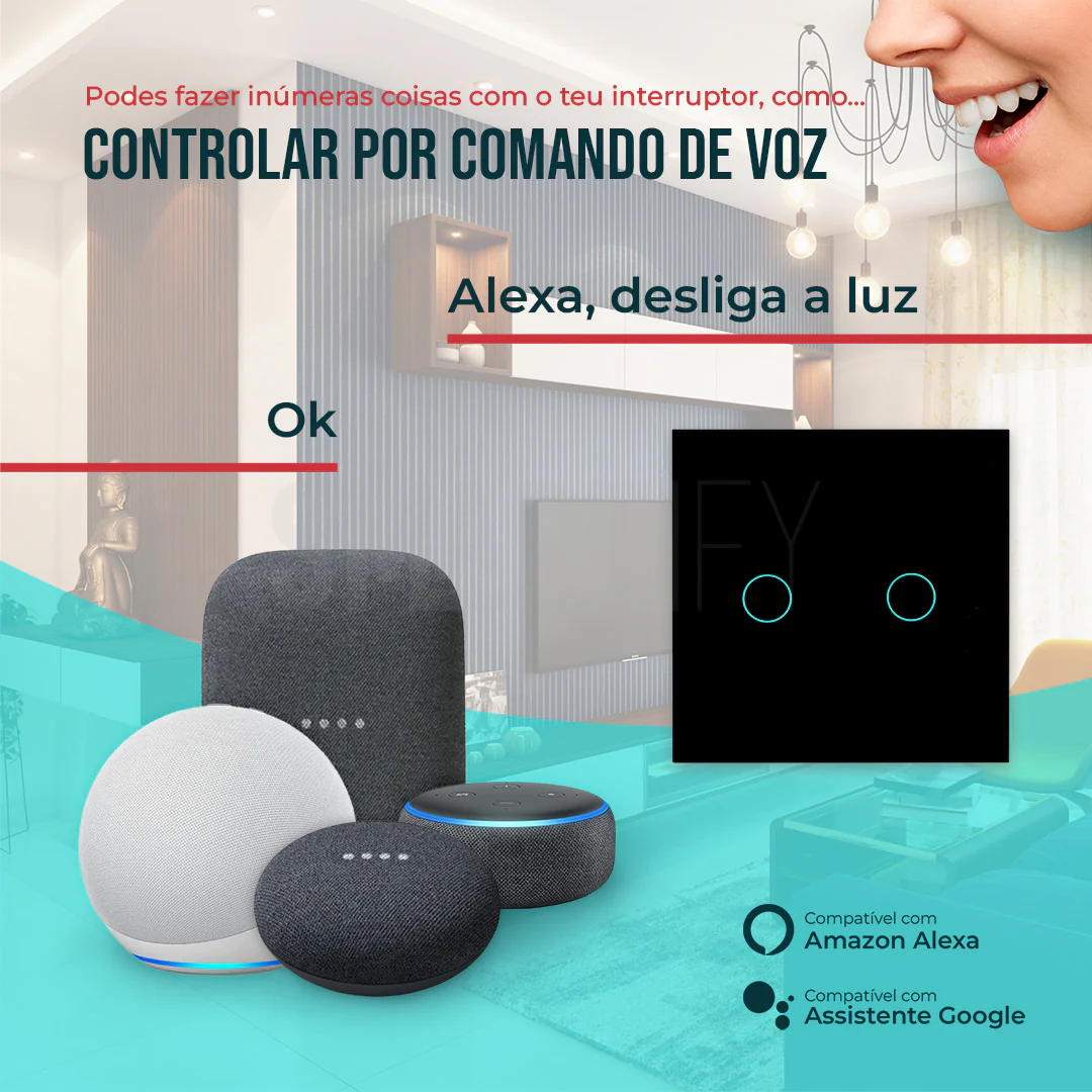 Interruptor Inteligente de Luz WiFi 2 botões Smartify - Preto - Image 6