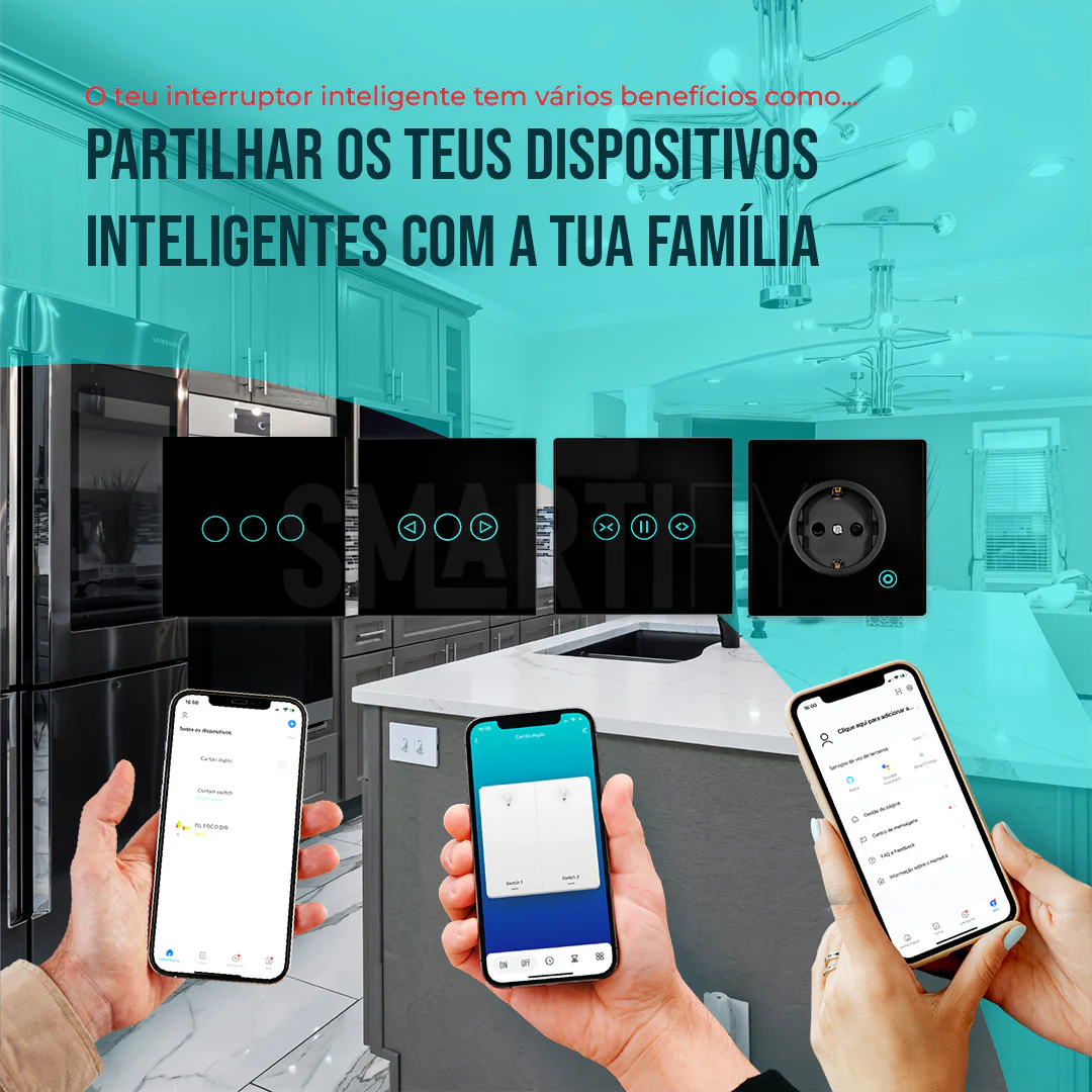 Interruptor Inteligente de Luz WiFi 3 botões Smartify - Preto - Image 15