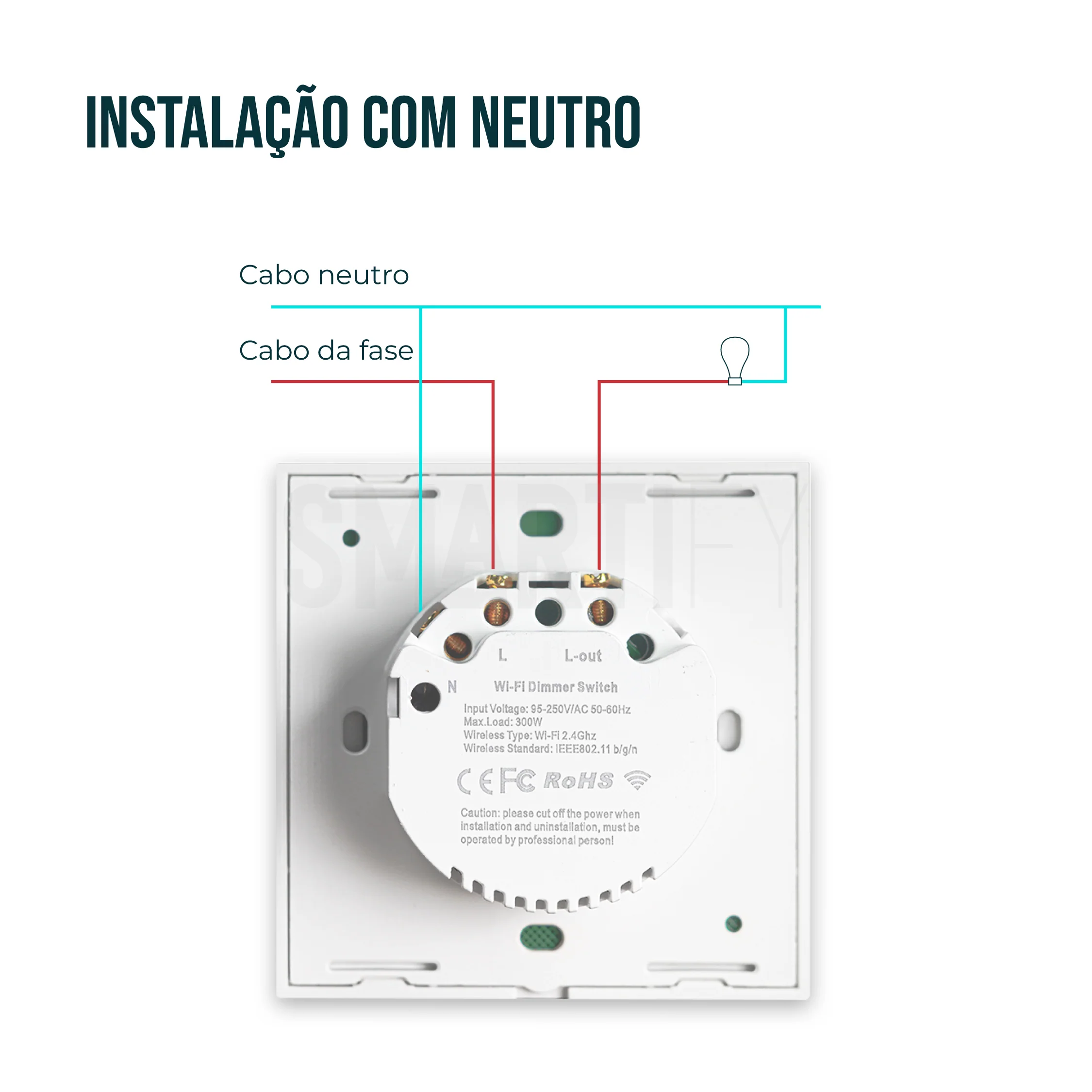 Interruptor Inteligente de Luz WiFi Dimmer Smartify - Branco - Image 3