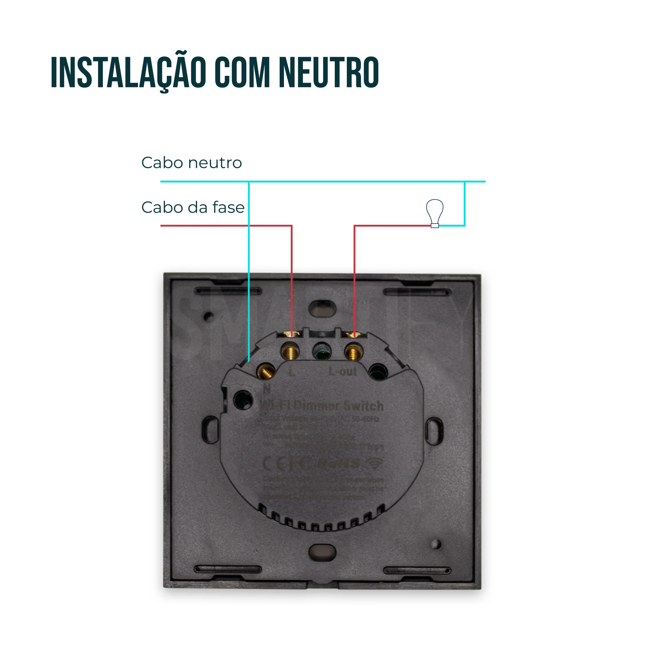 Interruptor Inteligente de Luz WiFi Dimmer Smartify - Preto - Image 5