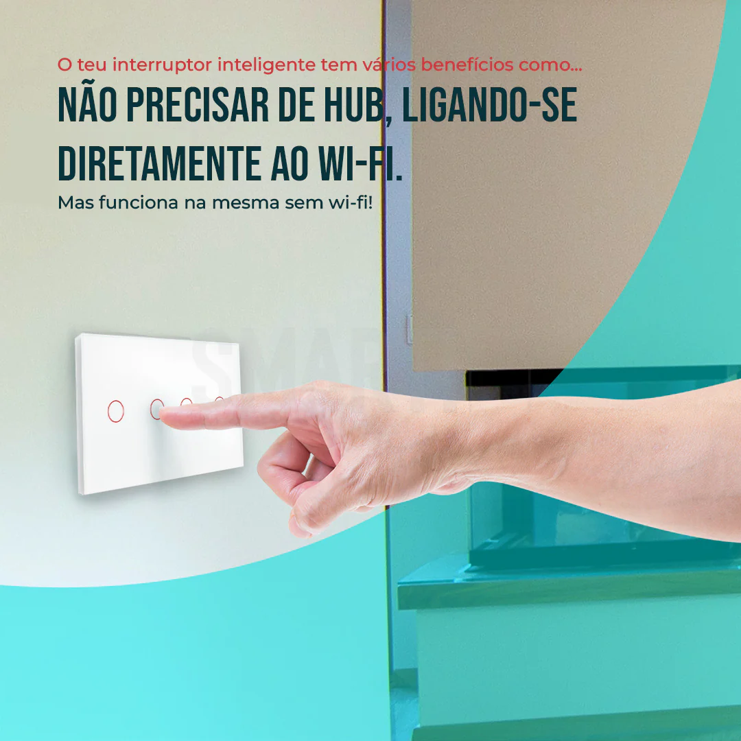 Interruptor Inteligente de Luz WiFi duplo 4 botões Smartify - Branco - Image 12