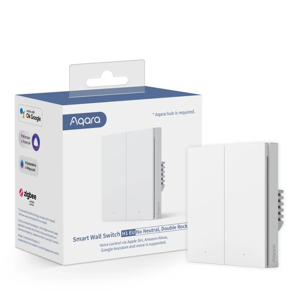 Aqara Interruptor Inteligente Sem Neutro 2 Canais Zigbee em Branco - Aqara H1 (2 Canais) - Image 4