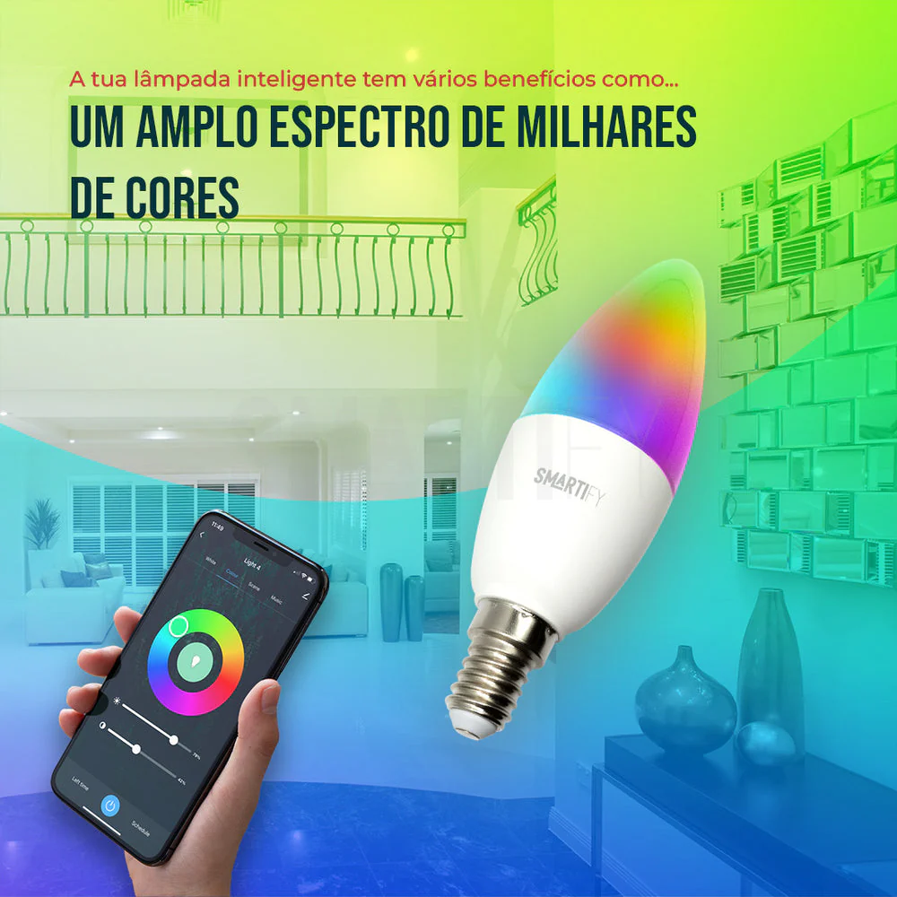 Lâmpada LED RGB - CCT (Cores + Branco) E14 Smart Zigbee Smartify - Image 5