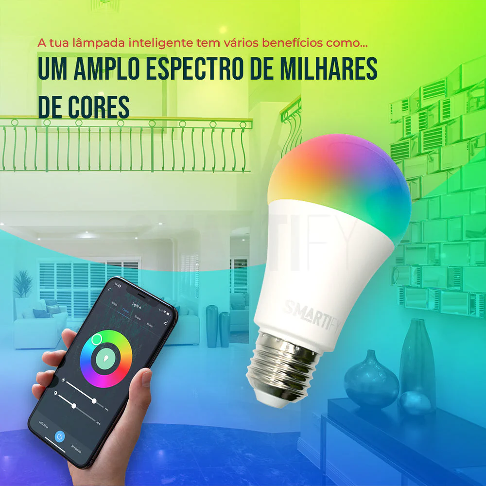 Lâmpada LED RGB - CCT (Cores + Branco) E27 Smart Zigbee Smartify - Image 5