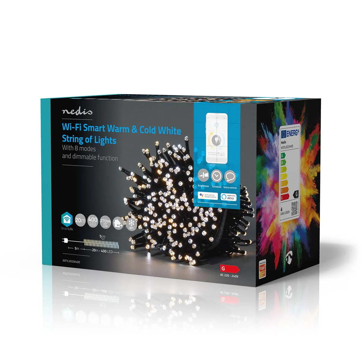 Nedis Luzes Decorativas Smart WIFI Quente/Frio 400 Leds 20m - WIFILX02W400 - Image 3