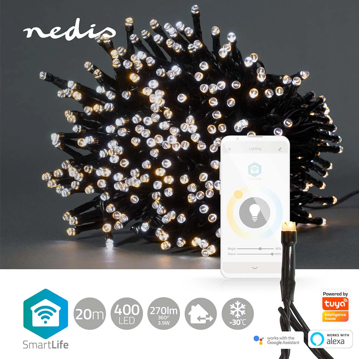 Nedis Luzes Decorativas Smart WIFI Quente/Frio 400 Leds 20m - WIFILX02W400 - Image 4