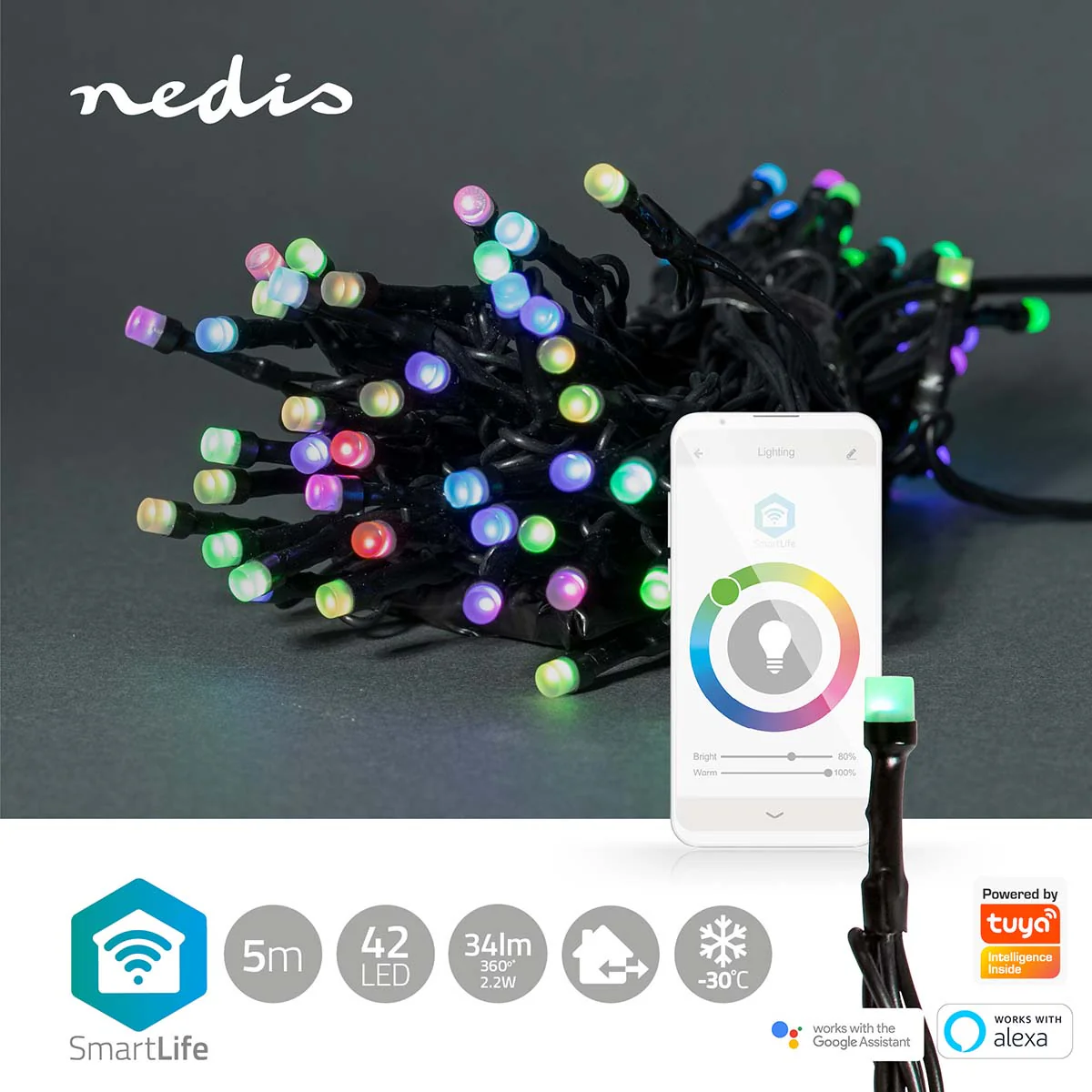 Nedis Luzes Decorativas Smart WIFI RGB 42 Leds 5m - WIFILX01C42 - Image 4