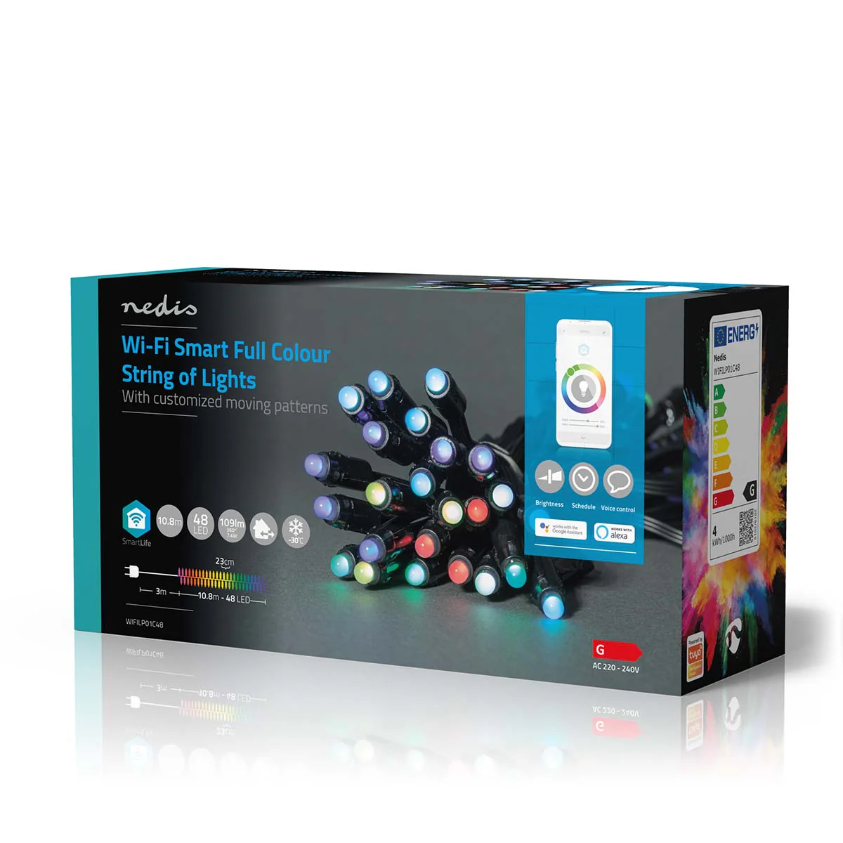 Nedis Luzes Decorativas de Smart WIFI RGB 48 Leds 10.8m - WIFILP01C48 - Image 3