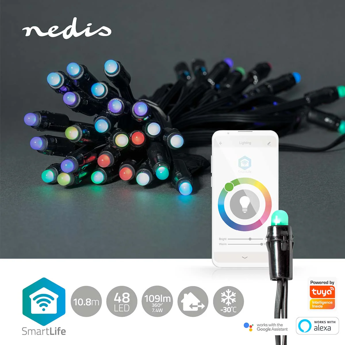 Nedis Luzes Decorativas de Smart WIFI RGB 48 Leds 10.8m - WIFILP01C48 - Image 4