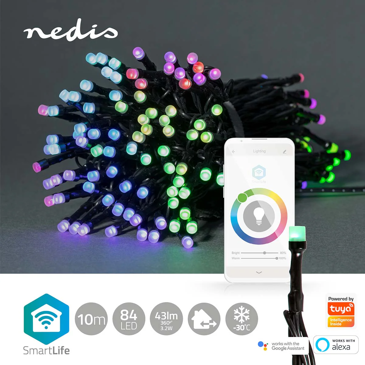 Nedis Luzes Decorativas Smart WIFI RGB 84 Leds 10m - WIFILX01C84 - Image 4
