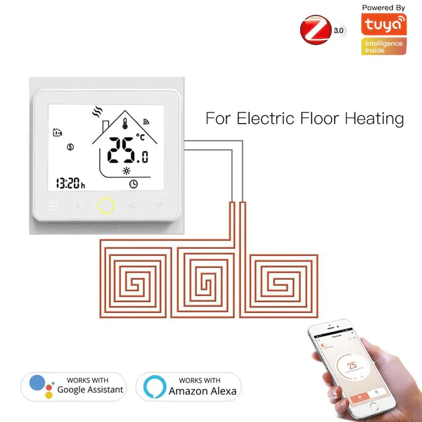 Moes Controlador Inteligente para Piso Radiante Elétrico Zigbee Branco - Image 2
