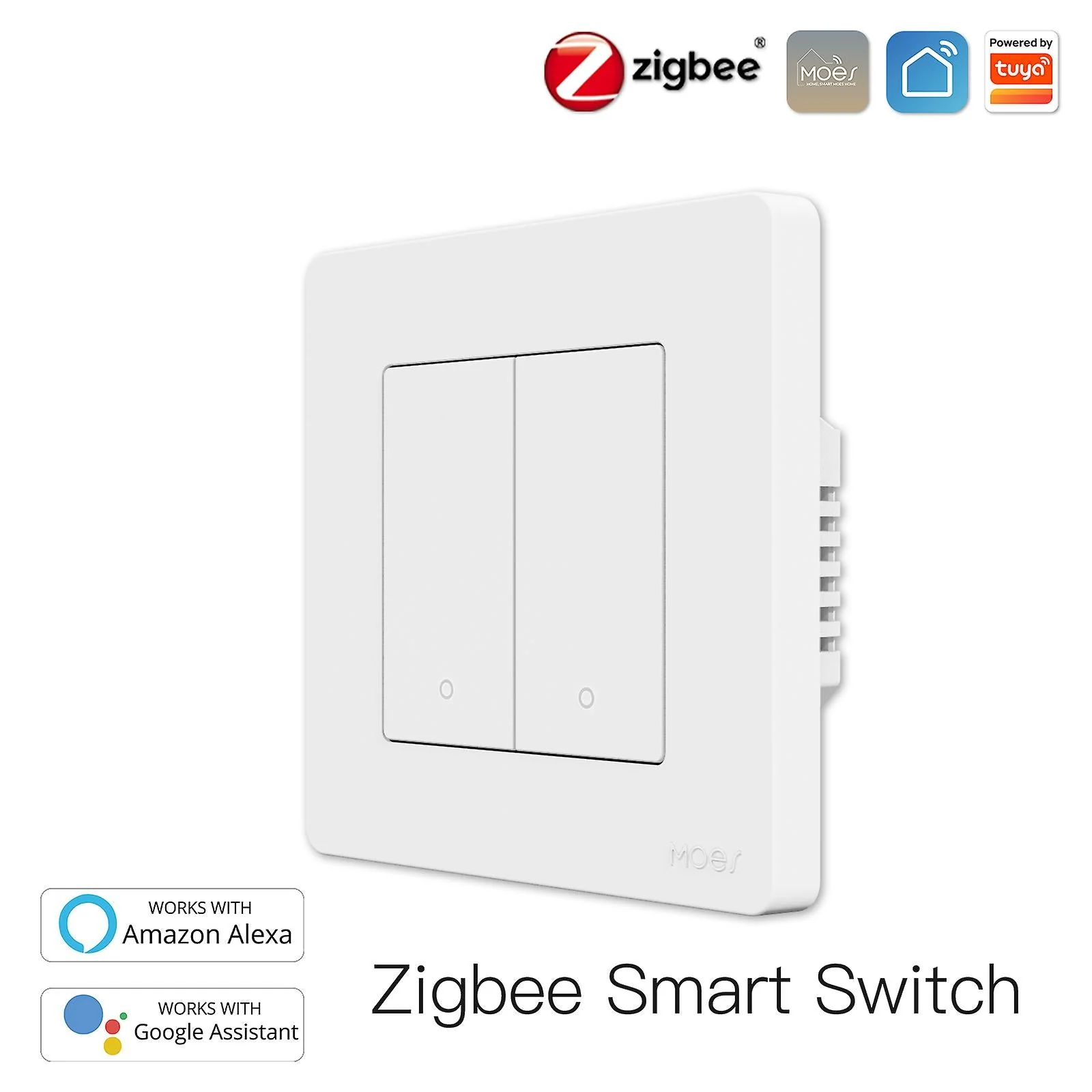 MOES Interruptor de 2 Botões Zigbee - Série Star Ring - Image 3