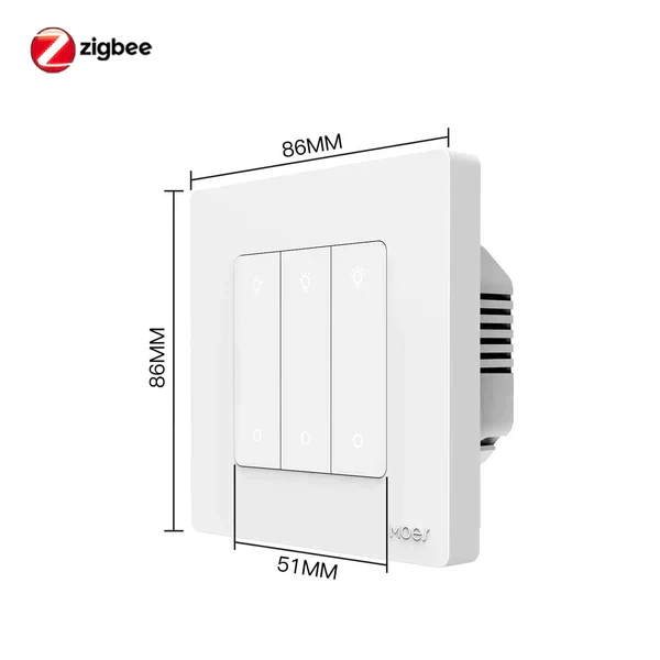 MOES Interruptor Dimmer de 3 botões Zigbee - Série Star Ring - Image 2