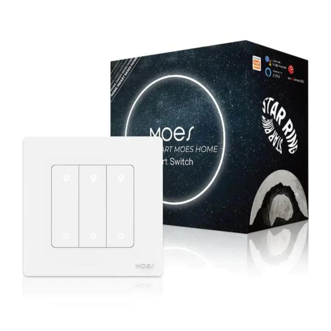 MOES Interruptor Dimmer de 3 botões Zigbee - Série Star Ring - Image 3