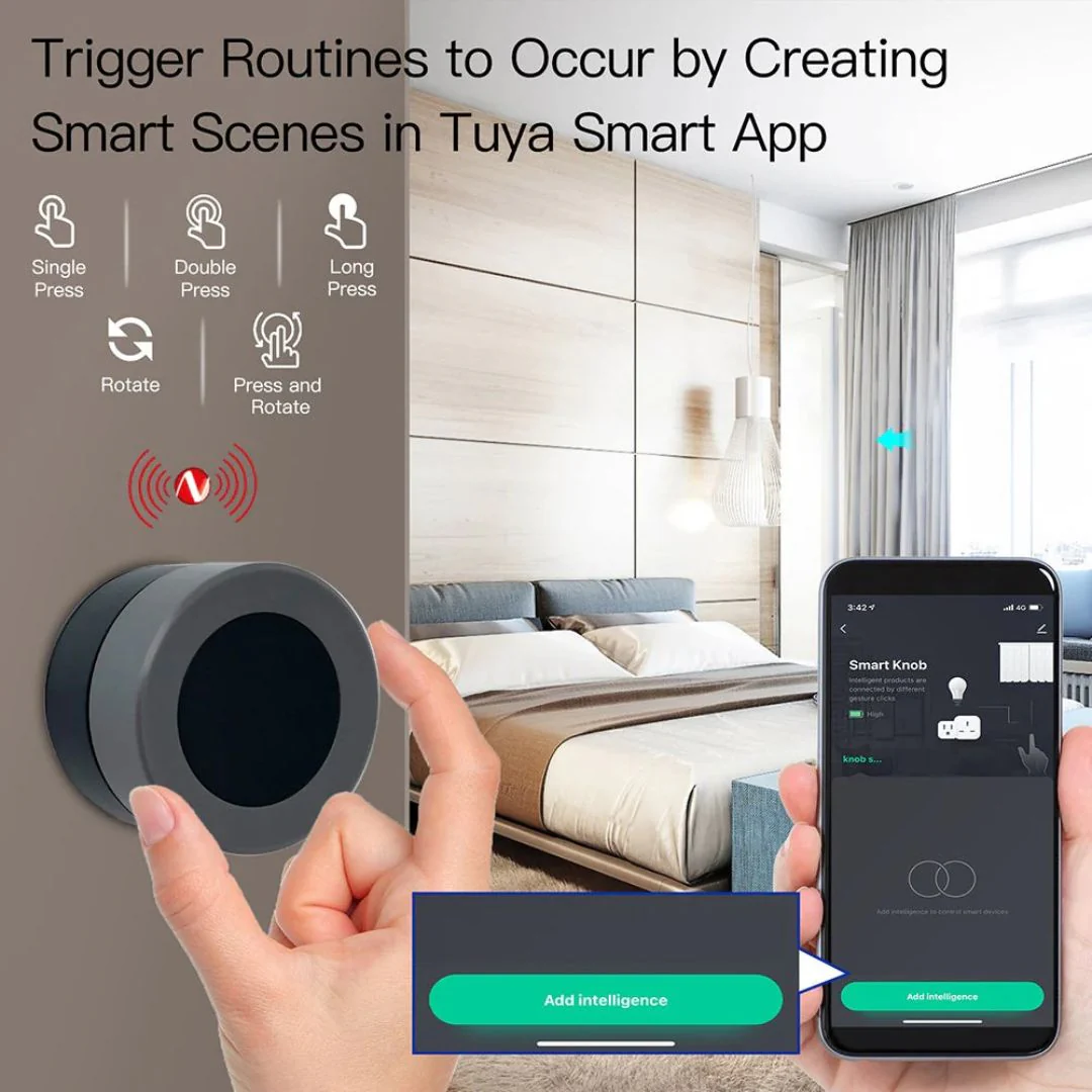 Moes Interruptor de cenários rotativo e de pressão Smart Zigbee - Image 3