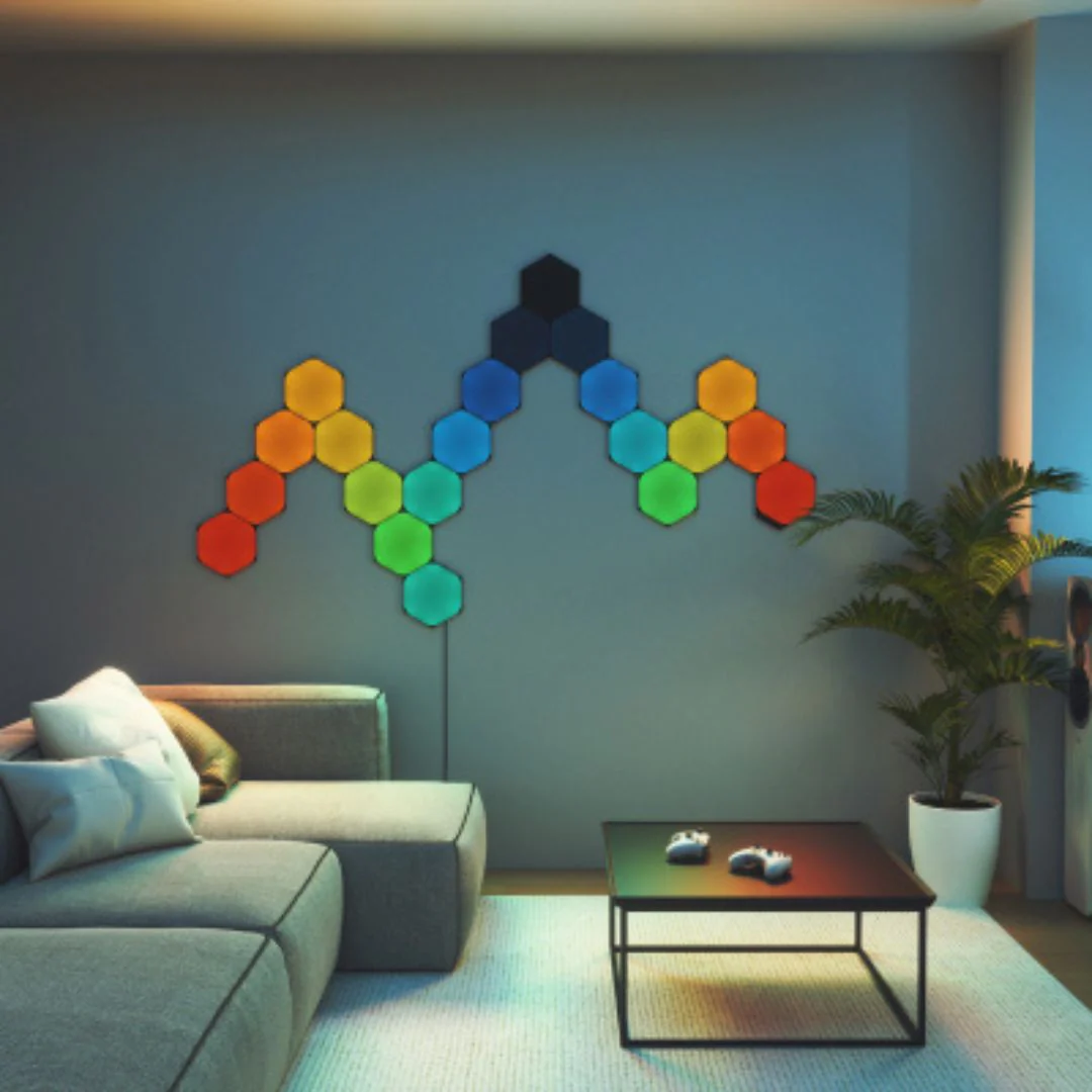 Nanoleaf Hexágonos Pack extensão com 3 painéis em Preto - Image 3