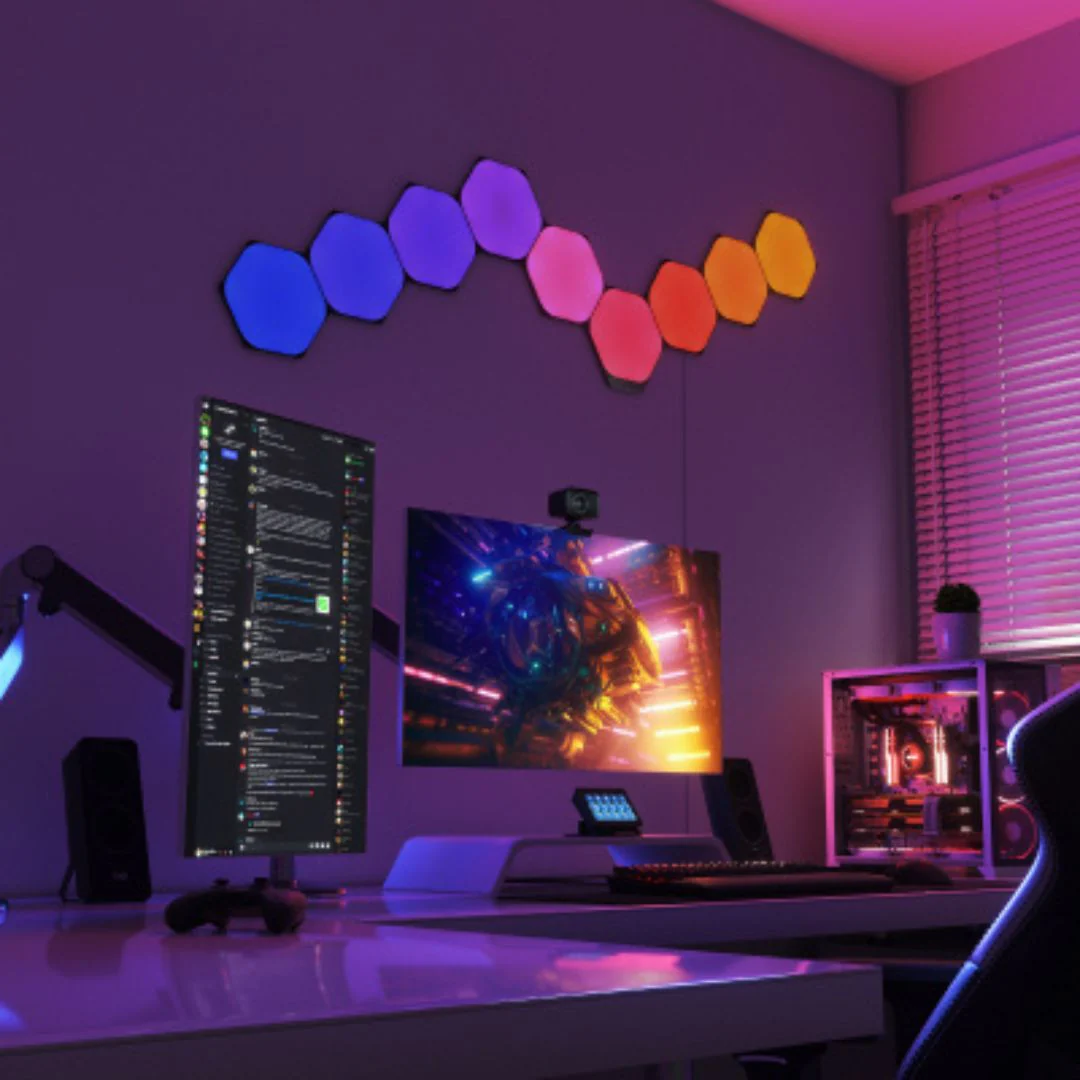 Nanoleaf Hexágonos Kit Inicial com 9 painéis em Preto - Image 3