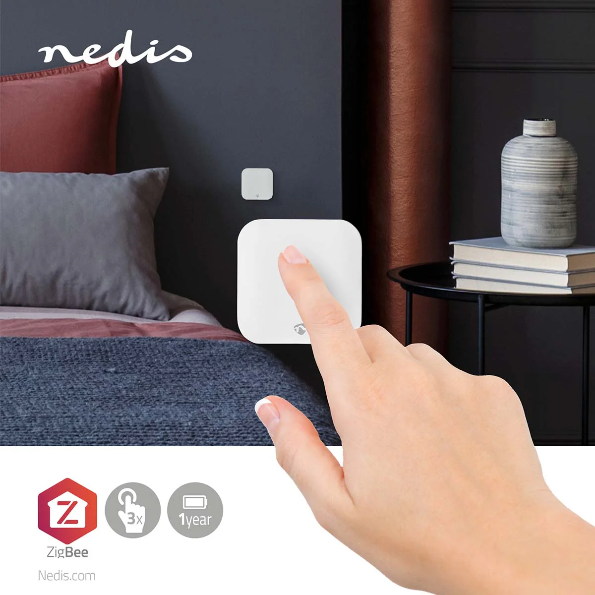 Nedis Interruptor de parede de 1 botão 3 cenários Zigbee - Image 7