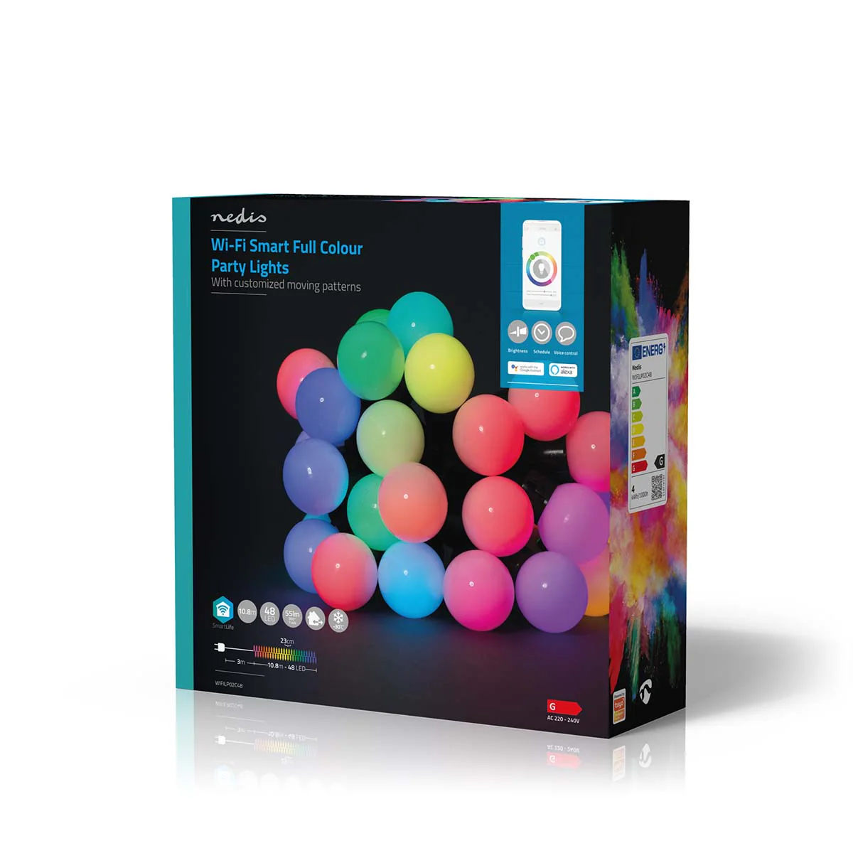 Nedis Luzes Decorativas Smart WIFI RGB 48 Leds(30mm) 10.8m - WIFILP02C48 - Image 3